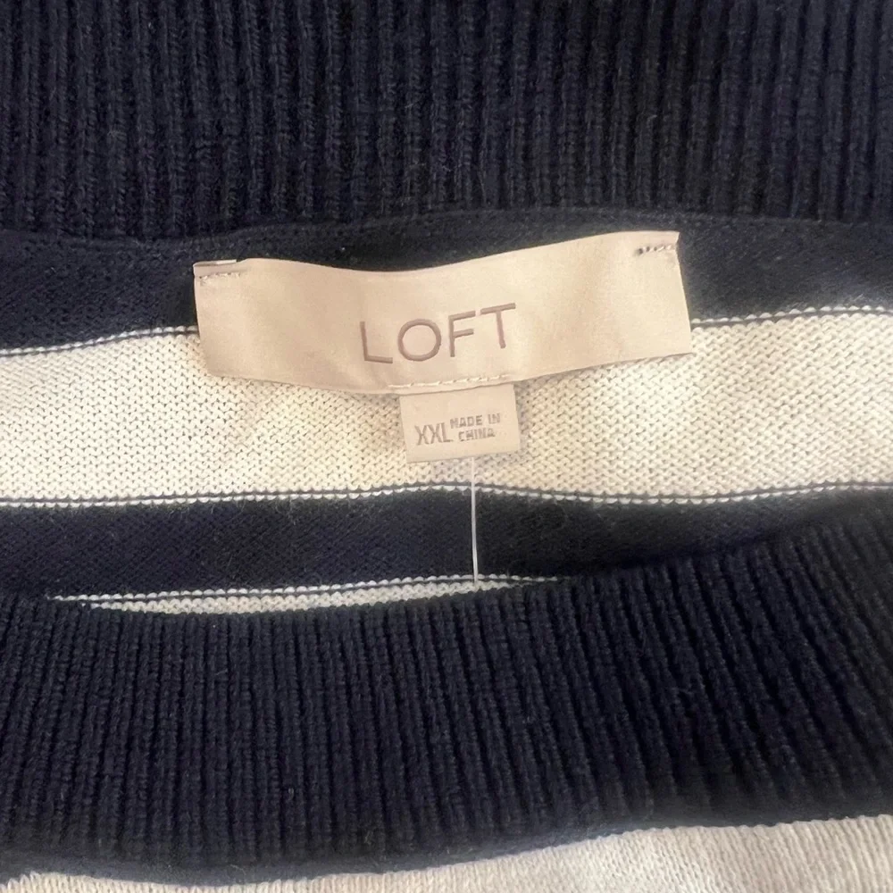 LOFT NWT Striped Sweater Navy/White XXL - Picture 4 of 8
